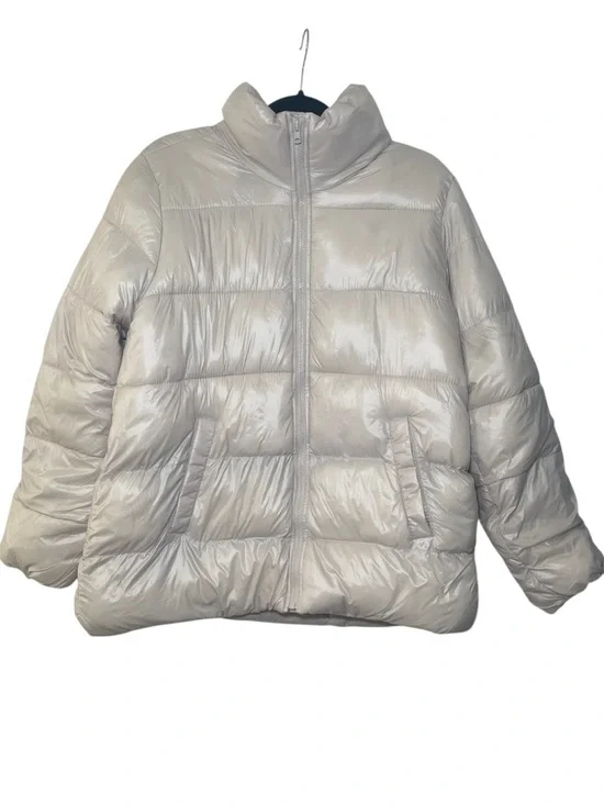 Old Navy Women’s Cream Colored Water-Resistant Quilted Puffer Jacket Size Large - Picture 1 of 13